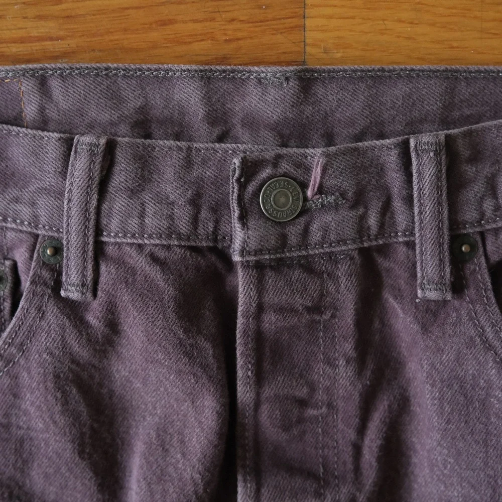 Levi's 501 Jeans Mens Purple White Oak Cone Denim Straight Leg 34x34 Heritage